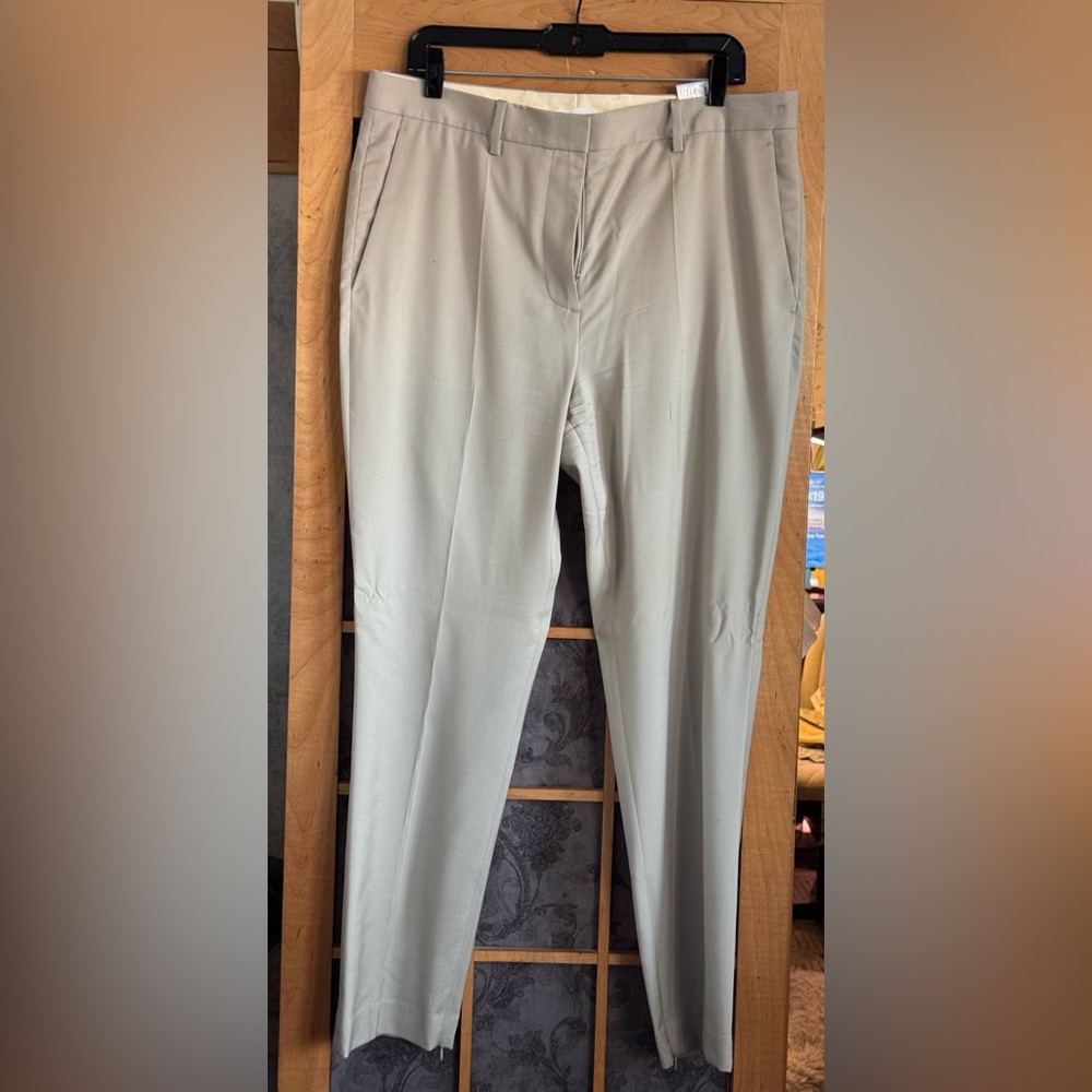 Helmut Lang Cement Gray Wool Trousers